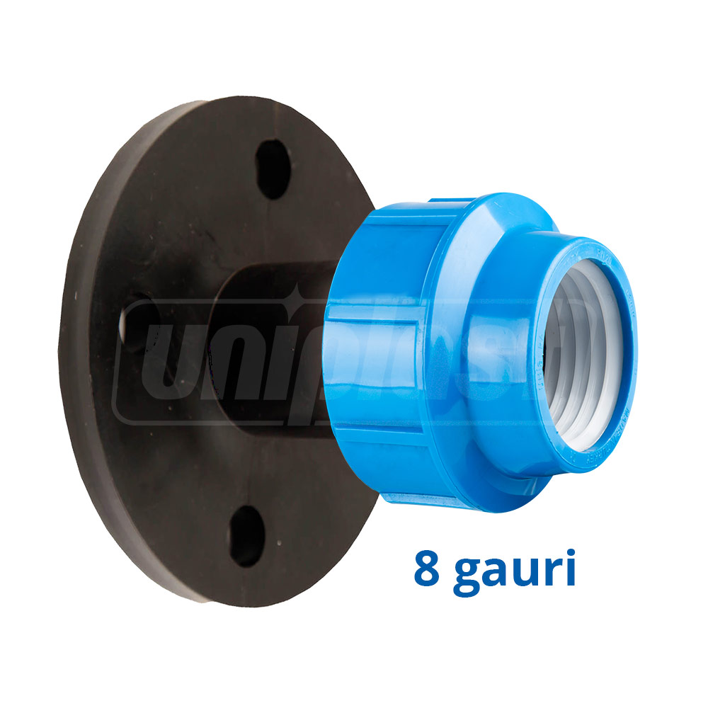 Adaptor compresiune cu flansa D. 75 x 3" / 6 T (flansa 8 gauri)  UNISERA