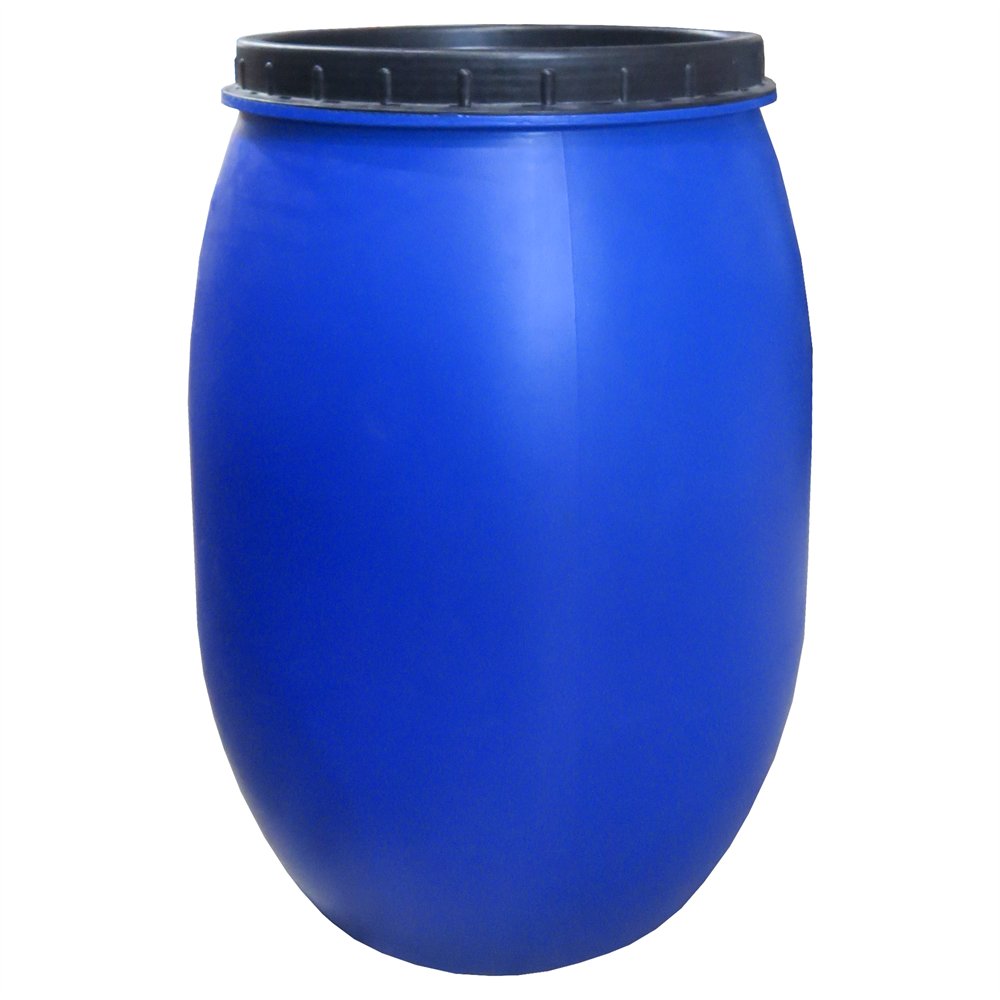 Bidon plastic cu capac 250 L (albastru) H=0.96 m/W=0.58 m