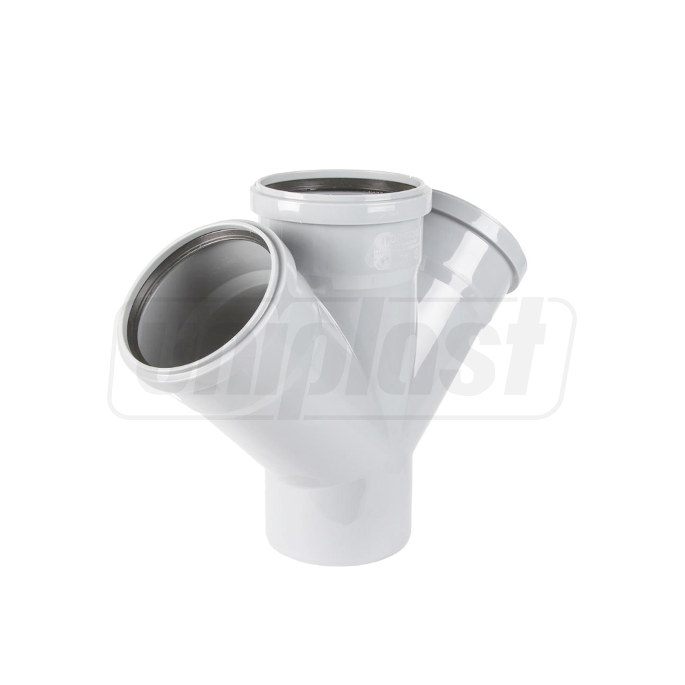 Ramificatie dubla PVC D. 75 x 75 / 45°  EGEPLAST