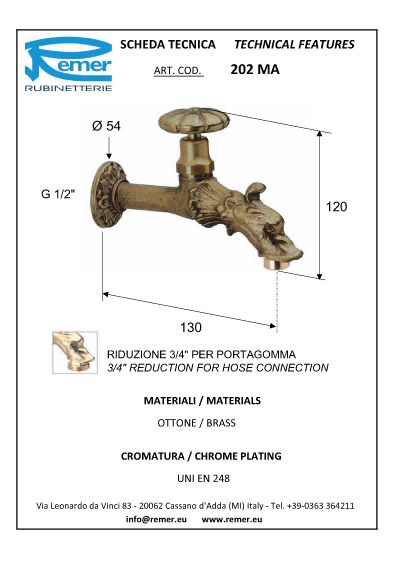 Robinet portfurtun alama D. 1/2" decorativ  REMER