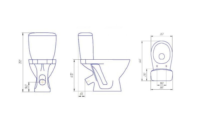 Compact 3-6 L cu alimentare inferioara universal Koral (9040)  CERSANIT