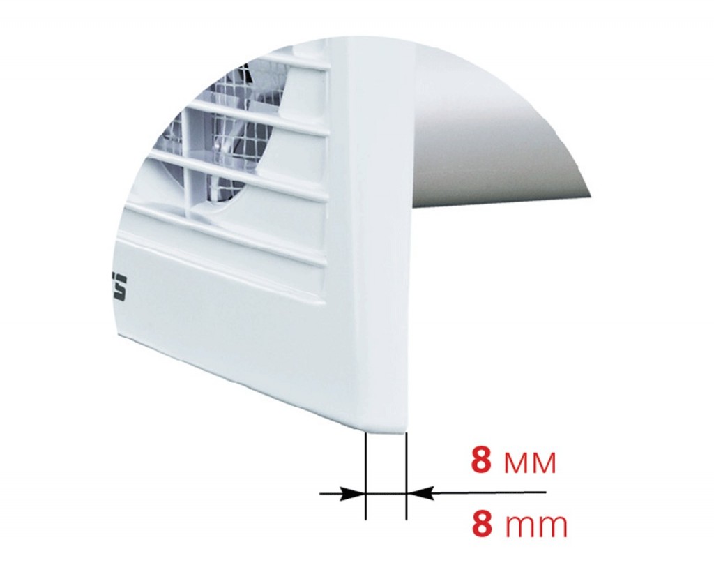 Ventilator D.100 100 SV - 95 m³/h, 33 dBA, Slimline, cu cordon  VENTS