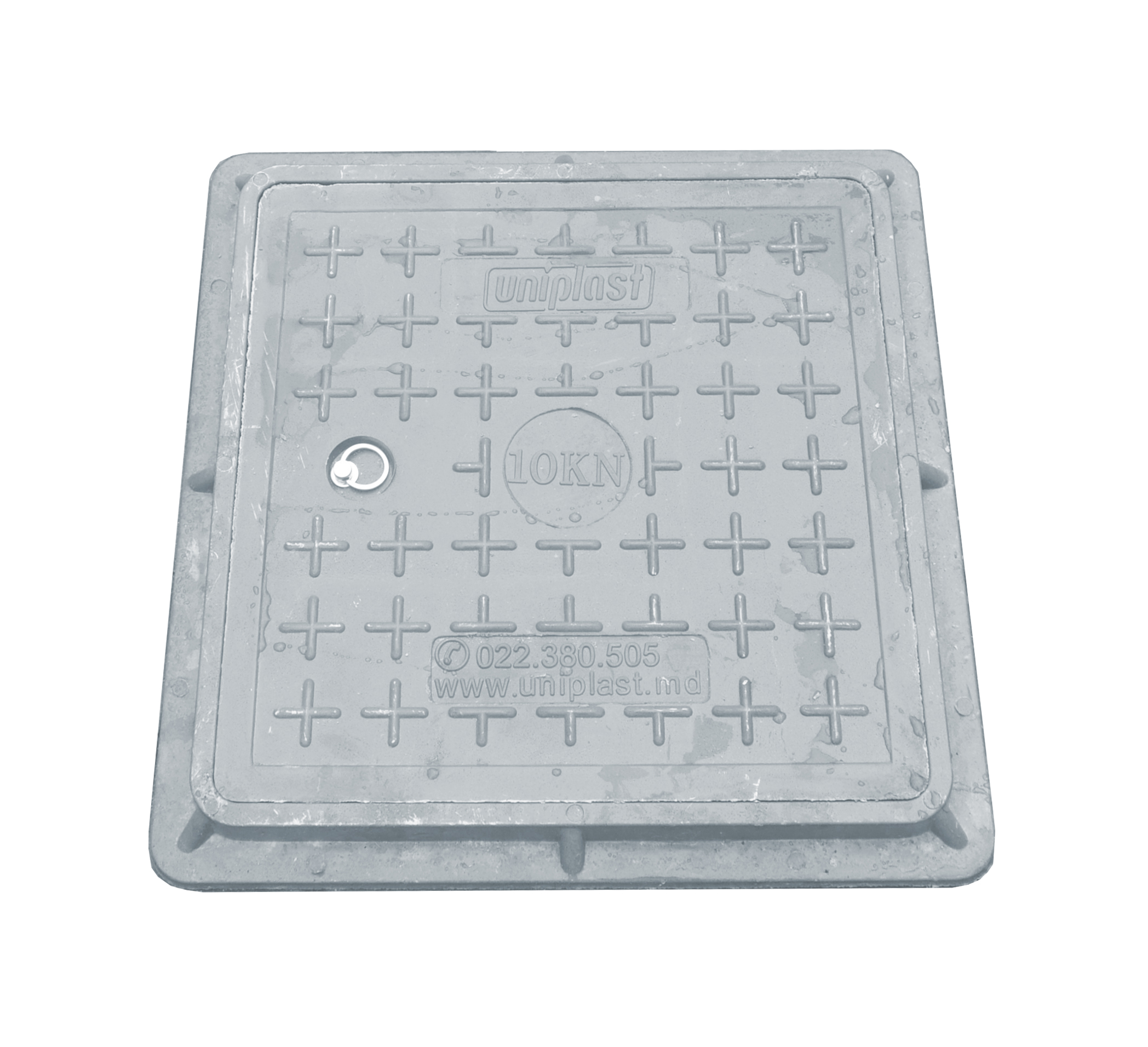 Capac canalizare compozit patrat 400x400 mm / 1 t (gri inchis)