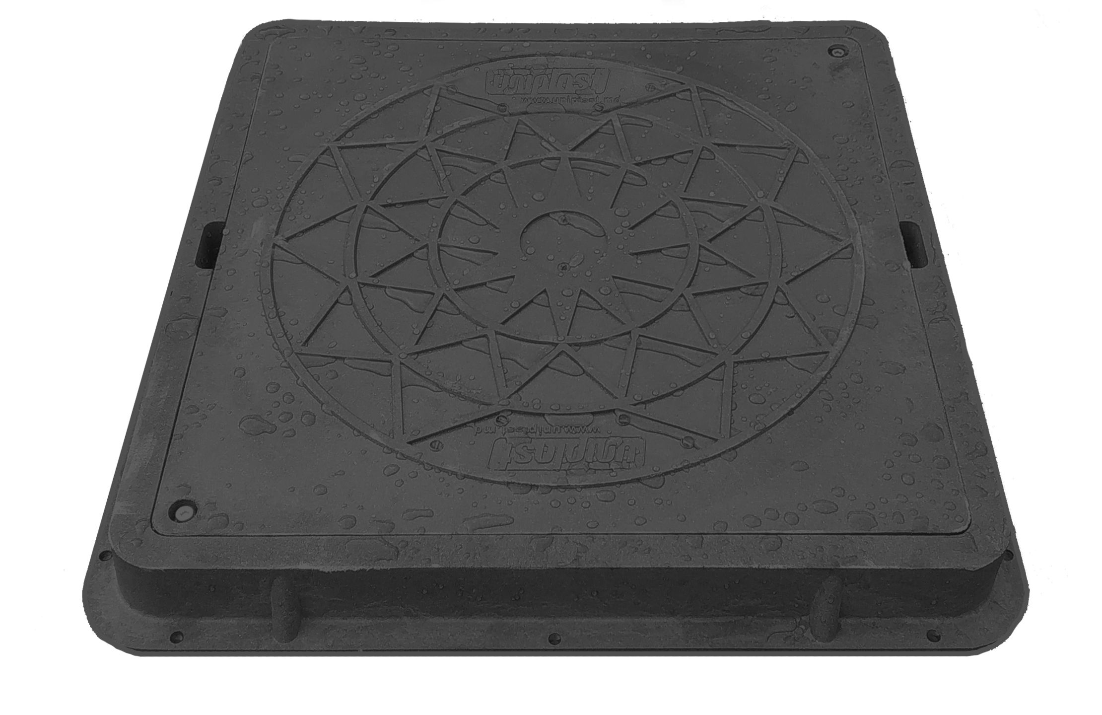 Capac canalizare compozit patrat 400x400 mm / 1 t (negru)