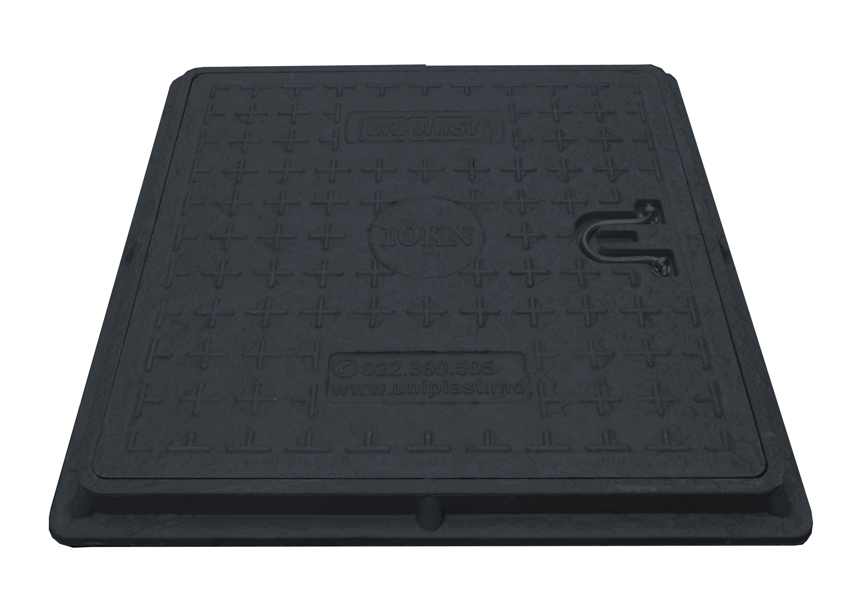 Capac canalizare compozit patrat 400x400 mm / 1 t (negru)