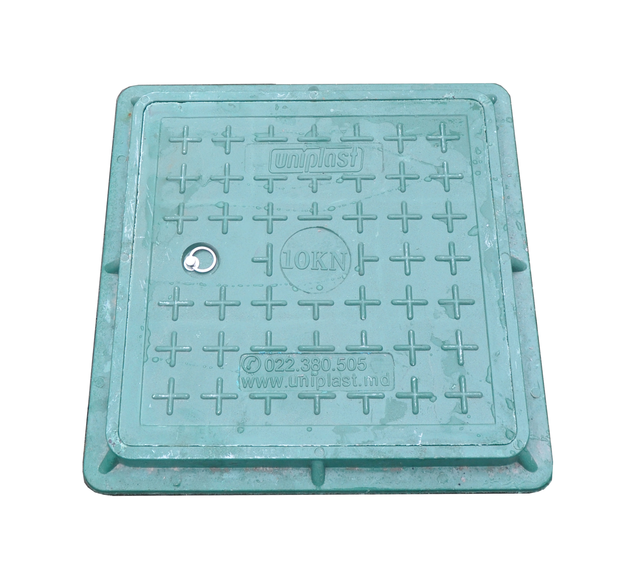 Capac canalizare compozit patrat 400x400 mm / 1 t (verde)