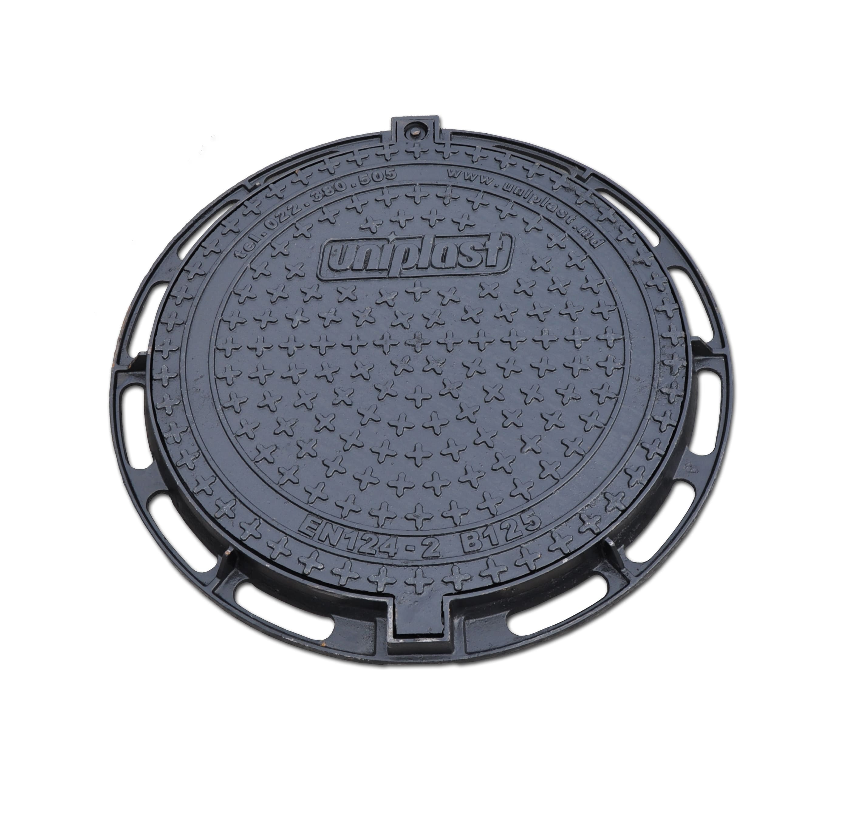Capac din fonta D.600 EN-124 B125 24.5 kg cu surub RCB700 (586x700x45 mm)