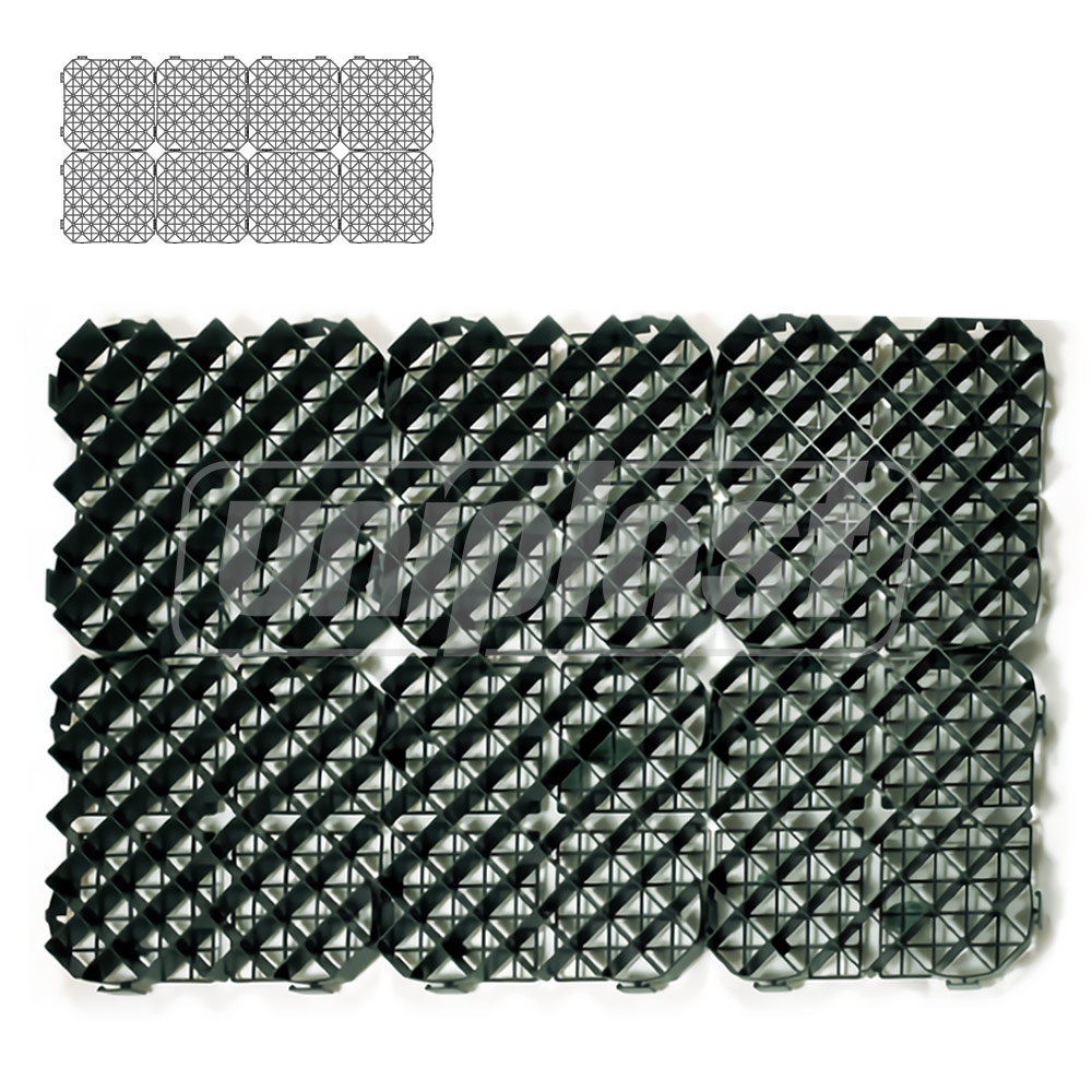 Pavaj ecologic A15 (gratar PE pentru protectia gazonului) 39.5x39.5 cm H=40 mm verde  SAB