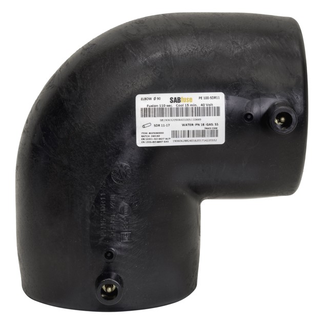 Cot e/f 90° D.140 PE100 SDR11 PN16 39.5W only  SAB