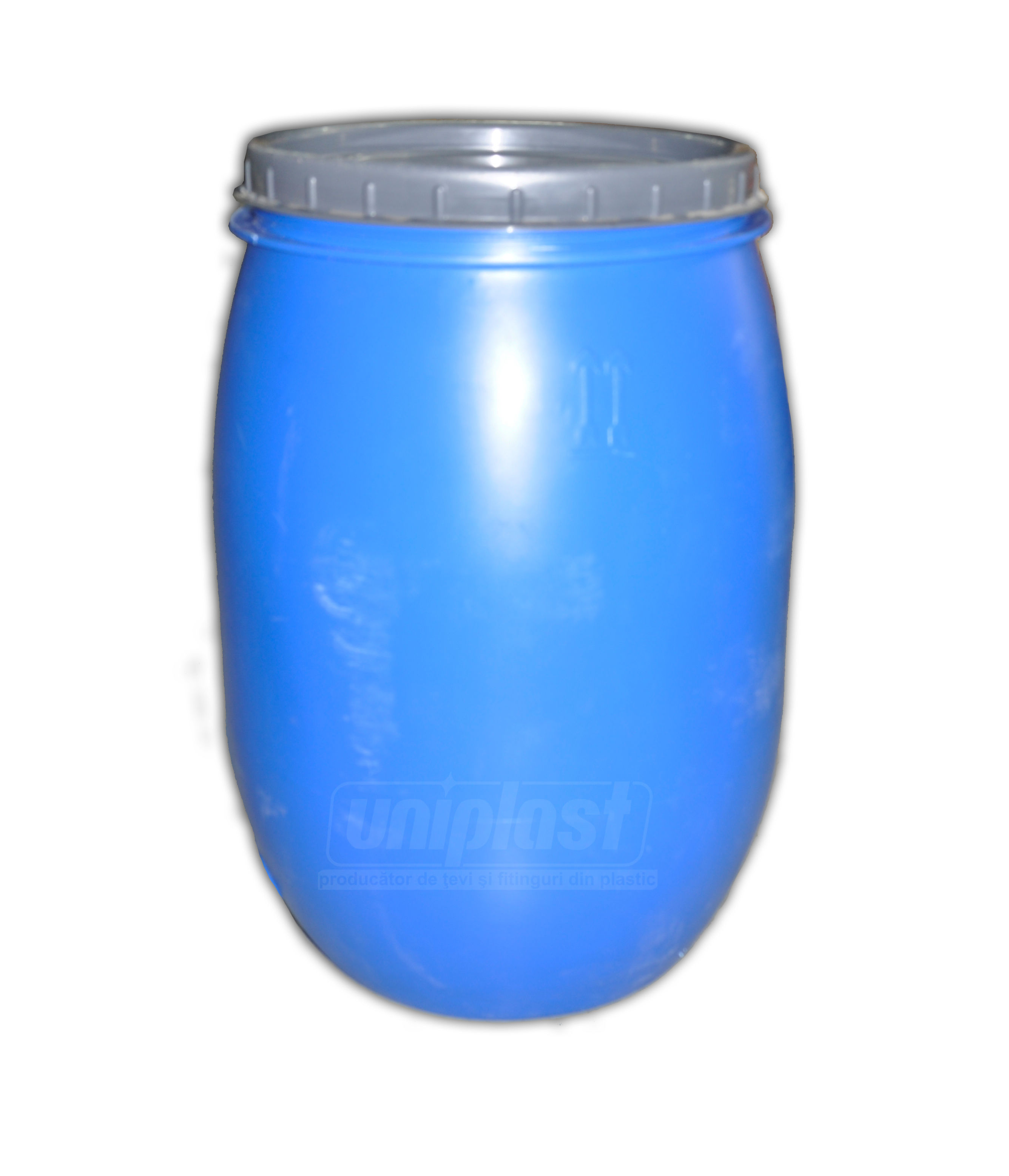 Bidon plastic cu capac 200 L (albastru) H=0.80 m/W=0.58 m