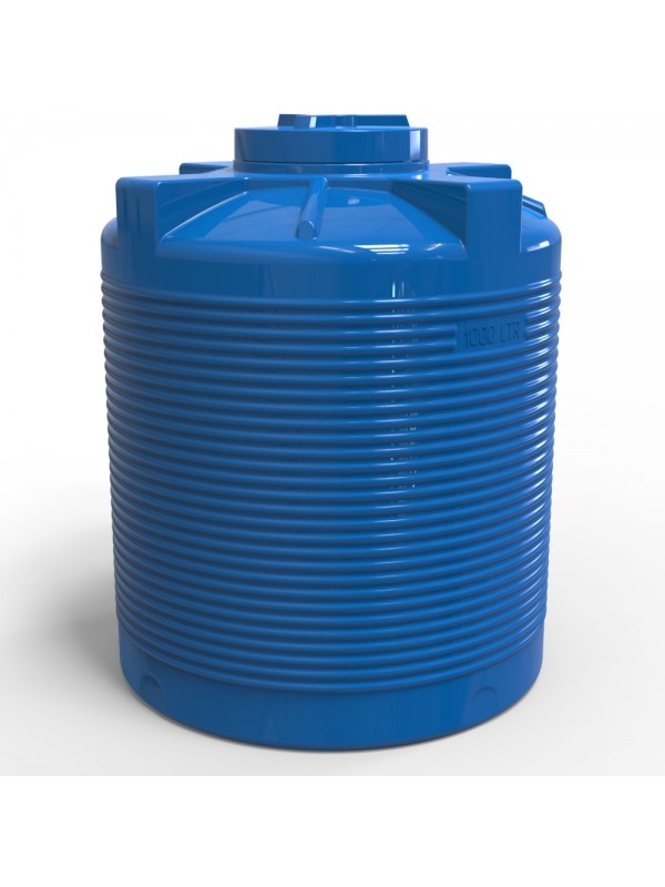 Rezervor apa 1000 L vertical, oval (albastru) cu stut D. 1/2" 110x130 cm (112x132 cm)
