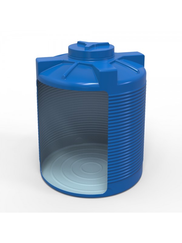 Rezervor apa 1000 L vertical, oval (albastru) cu stut D. 1/2" 110x130 cm (112x132 cm)