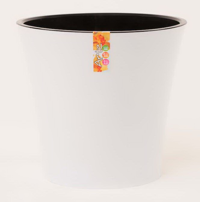 Ghiveci ARTE 1.2 L (alb-negru)