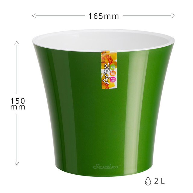 Ghiveci ARTE 2 L (verde-auriu-alb)