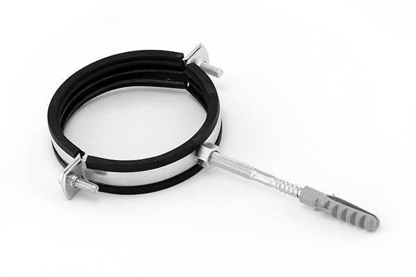 Colier metalic pentru teava cu garnitura din cauciuc si diblu (set) D.125 mm - 5" (125 mm)