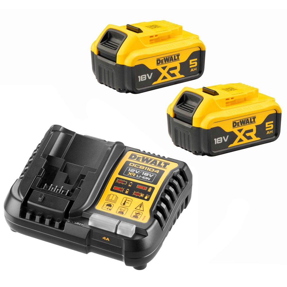 Зарядное устройство для аккумулятора DCB1104P2 Li-lon 12V/18V +2 аккумулятора Li-lon 18V 5.0Ah DEWALT