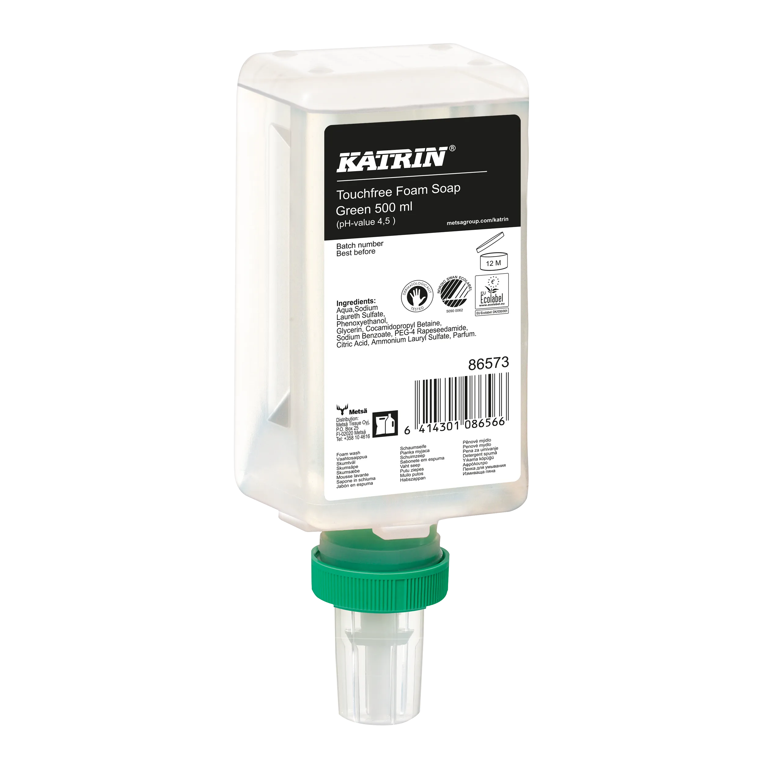 Touchfree Green - Картридж мыла-пенки 500 мл/625 доз - 86573