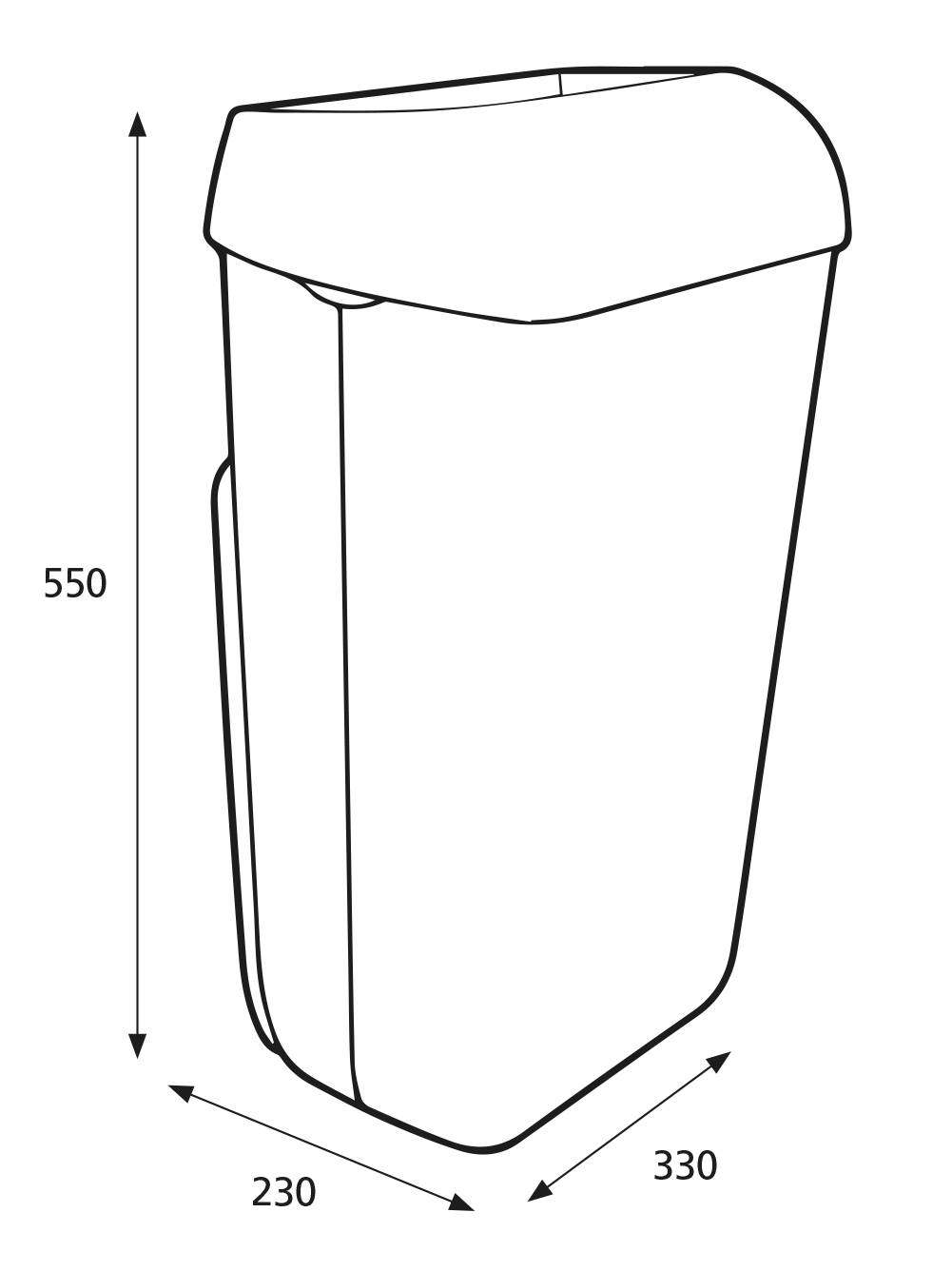 Coș gunoi fixare pe perete cu capac pentru pungă 25 L - 92261