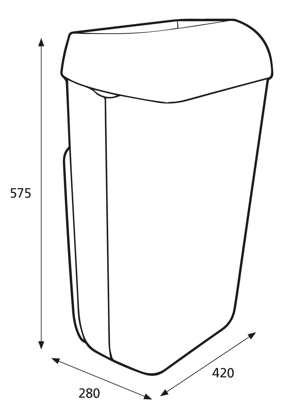 Coș gunoi cu capac pentru pungă 50 L - 92285