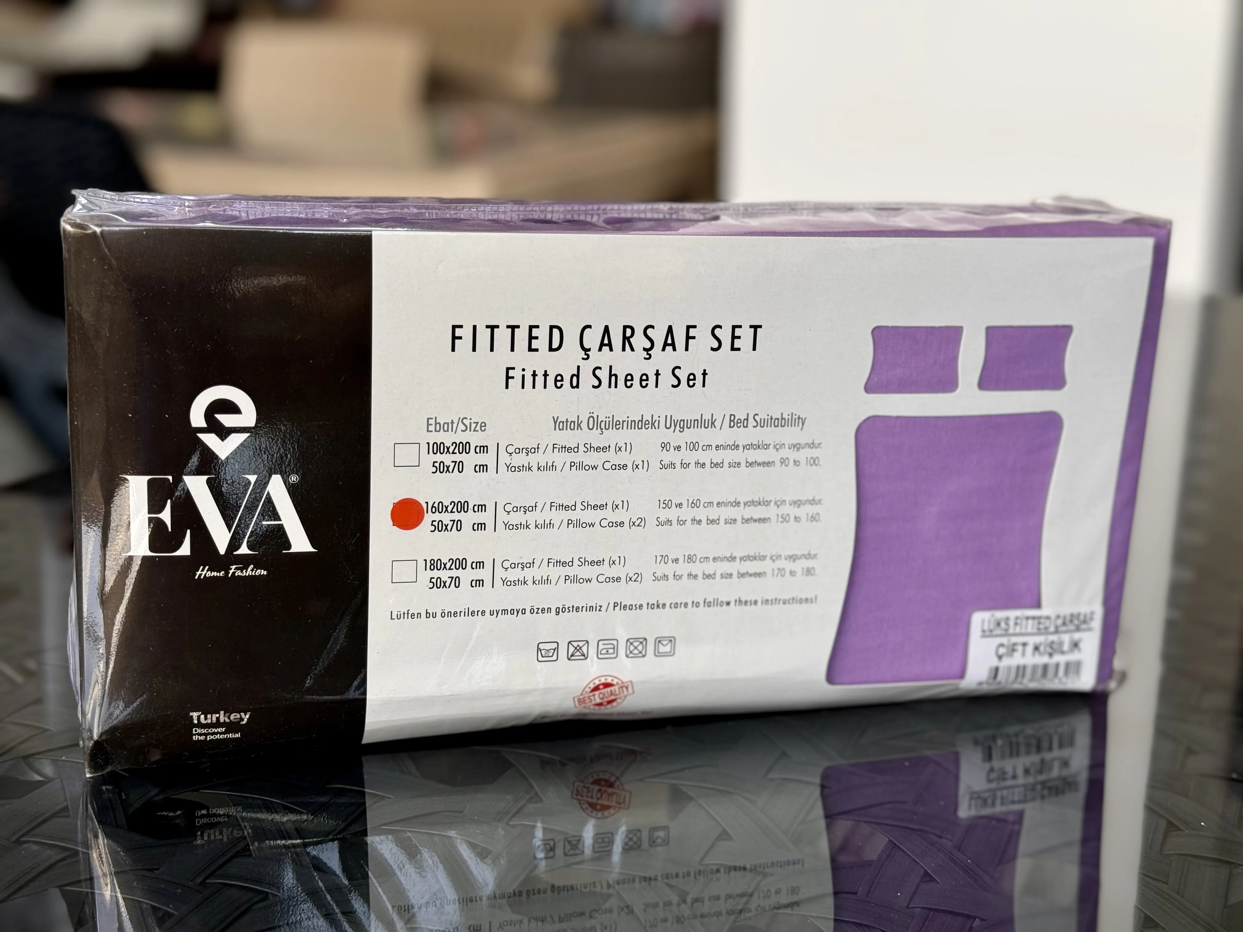 Set cearceaf cu feţe de perne, EVA Liliac