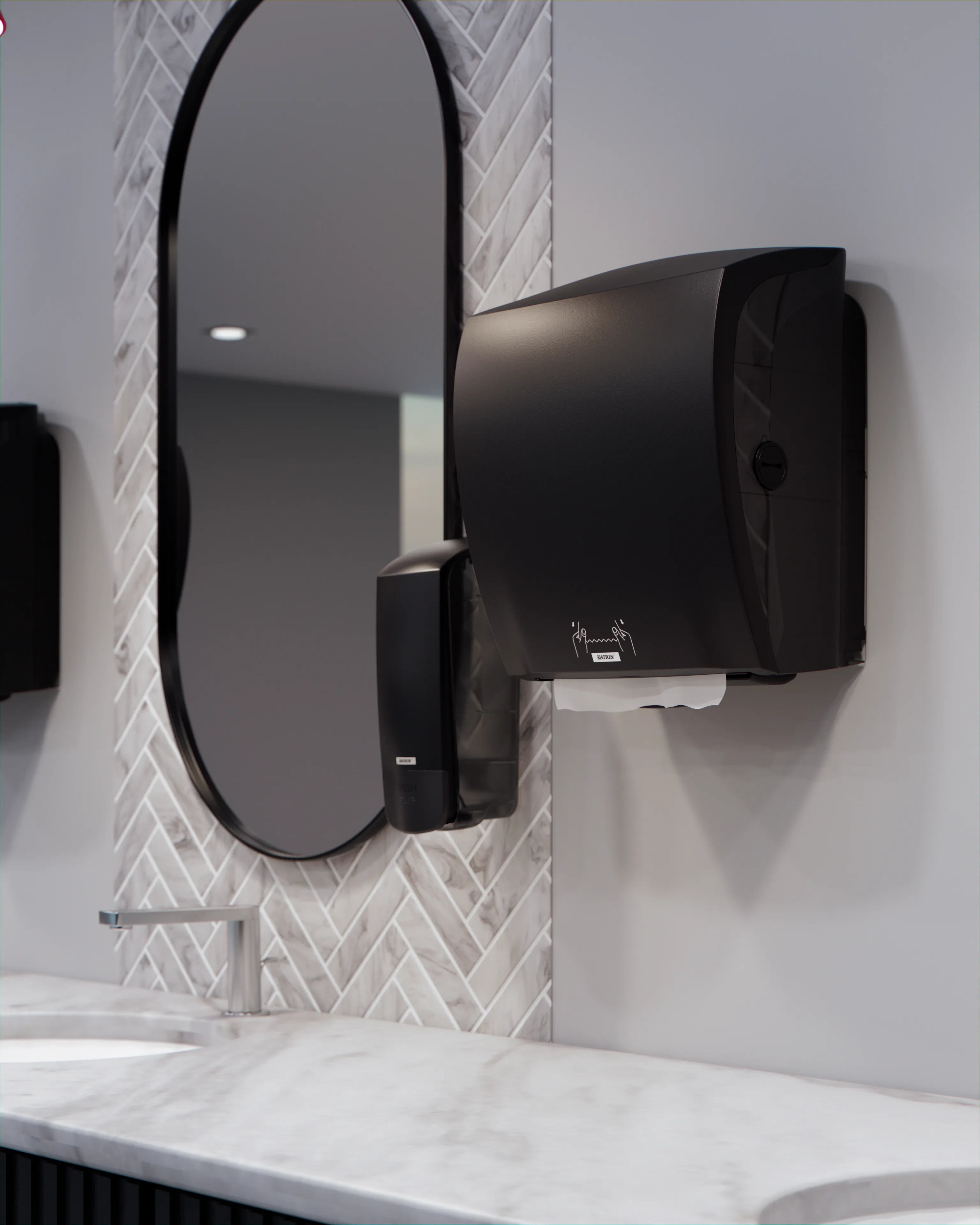 System Black - Dispenser autocut (matic) pentru prosoape role - 82070