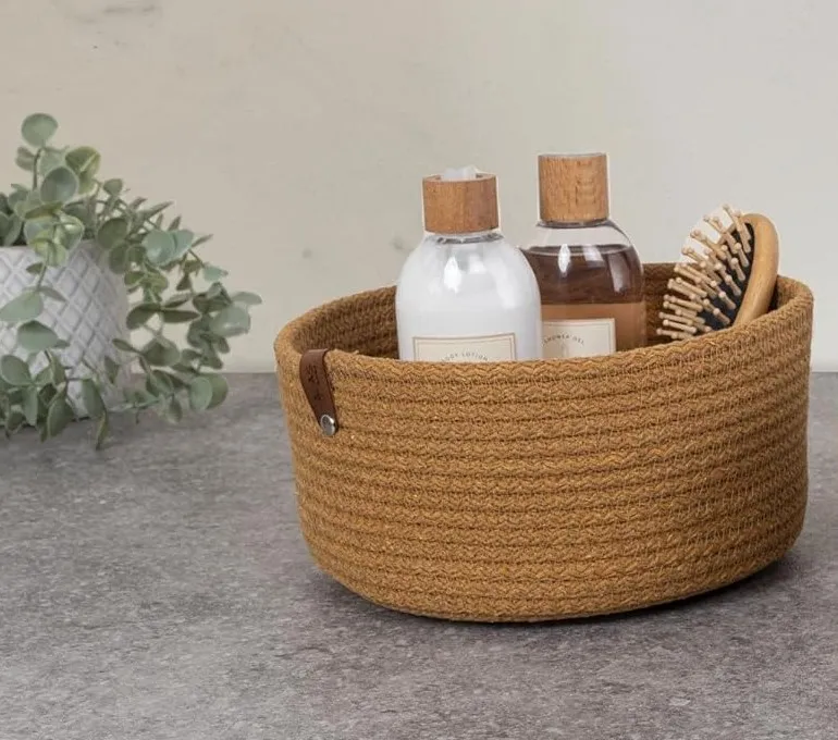 Coș oval decorativ din bumbac 35x22x18 cm