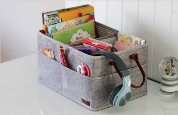 Geanta Felt Style cu mânere din piele 33X19X23 CM