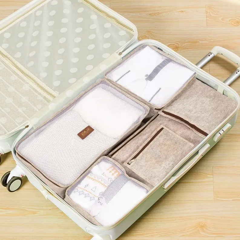 Set organizator pentru valiza de calatorii Felt Styles 6 buc