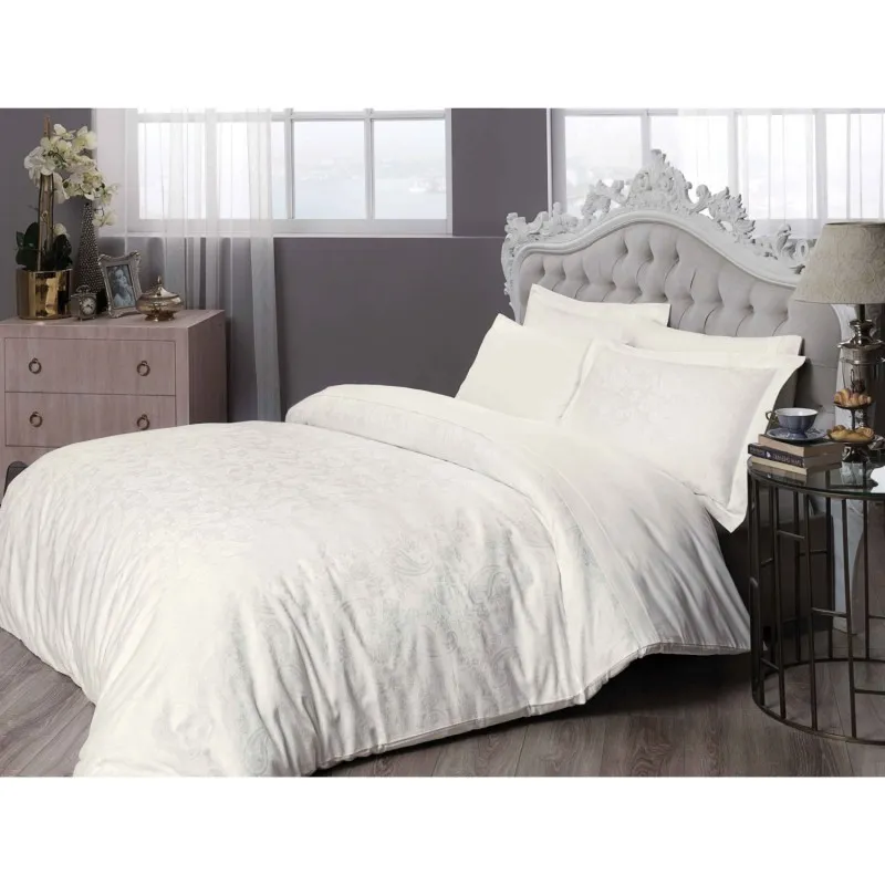 Set lenjerie de pat satin Jacar Brinley2-TAC Alb