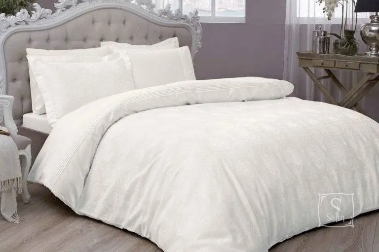 Set lenjerie de pat satin Jacar Brinley2-TAC Bej