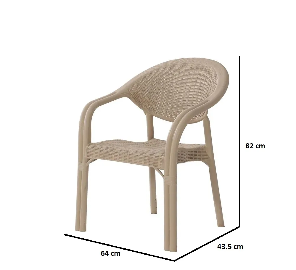 Scaun din plastic BAMBO Cappuccino