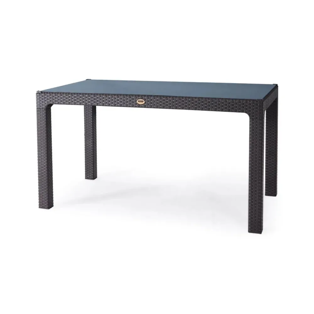 Masă din plastic cu sticlă 70x120 Maro