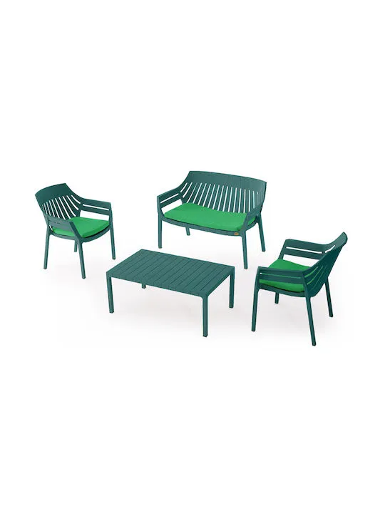 Set de mobilier de grădină HILTON 4 piese Verde