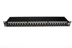 Patch panel 19"1U,IDC, cat.5e,48xRJ45, black