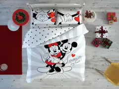 Set lenjerie de pat copii Disney 2 persoane -TAC Minnie&Mickey Love Day