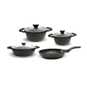 Set 7 buc, cratiţe 20,24,26 cm, tigaie 26 cm, granit