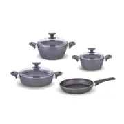 Set cu mâner BAGALIT 7buc, cratițe 20,24,26 cm, tigaie 26cm, granit