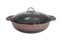 Tigaie WOK 32cm, adâncă+capac, cu acoperire titan, cupru