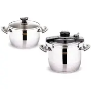 Set două oale cu presiune 4lt-6lt Negru