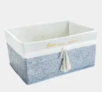 Корзина прямоугольная из фетра – Мини 28x18x11 см Серый