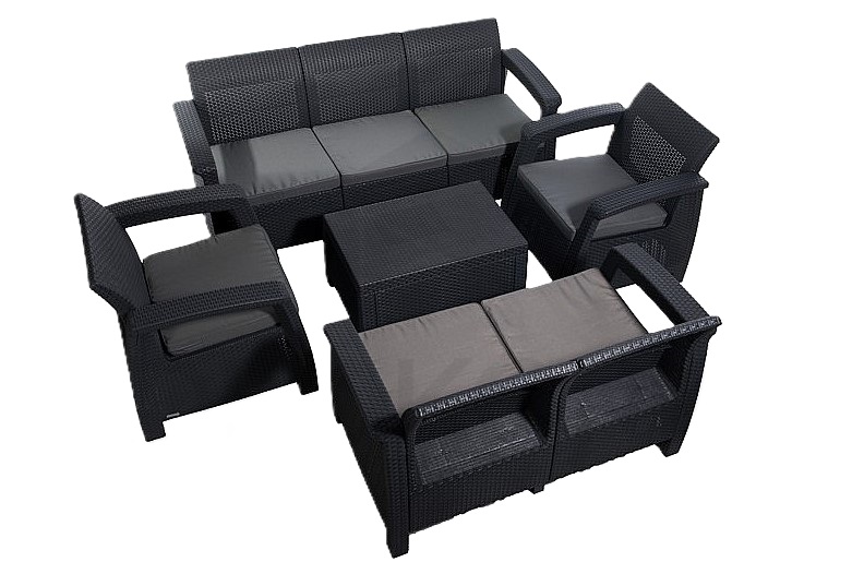 Set de mobilier de grădină NOVARA 5 piese Antracit