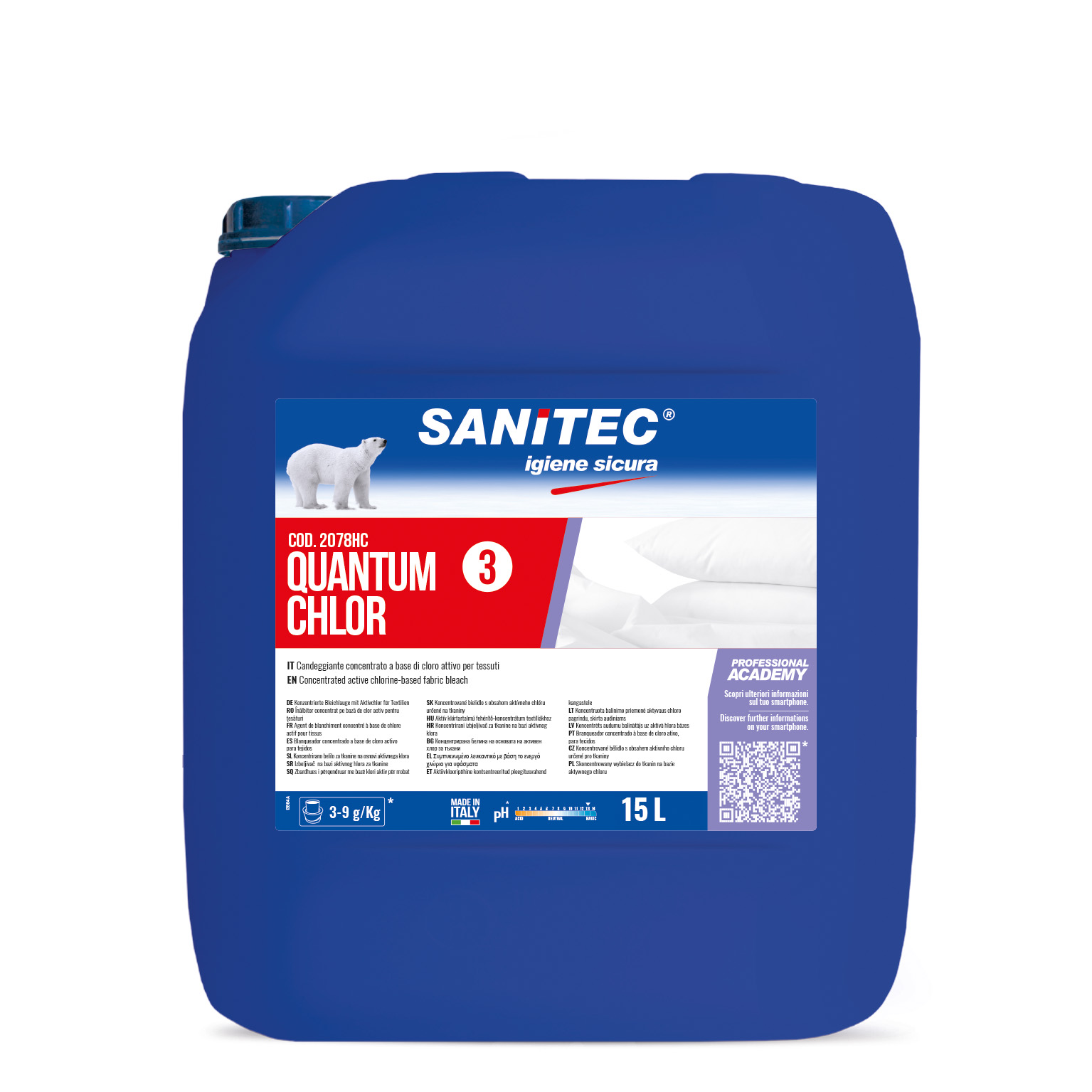 Концентрированный отбеливатель Sanitec Quantum Chlor на базе активного хлора 15 L - 2078HC