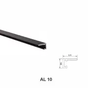 AL 10, Mini Plintă pentru Pardoseli, Negru Mat, 2,5m – terrastone.md