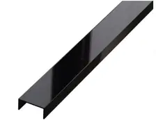 Profil Inox pentru gresie U-40-2440-BLACK-MI 40 x 240cm