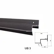 UB3, Profil de tip ascuns pentru tavan, Negru Matt, 2,5m